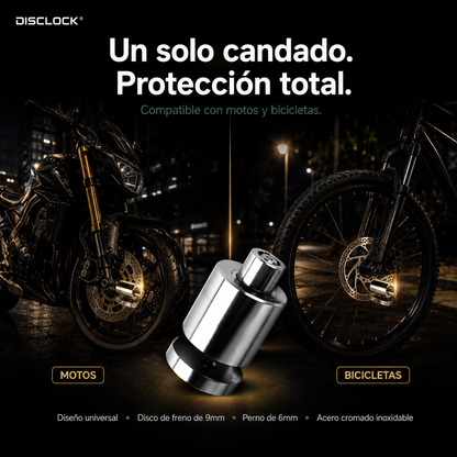 DISCLOCK® | Candado de Disco Blindado · Motos y Bicicletas