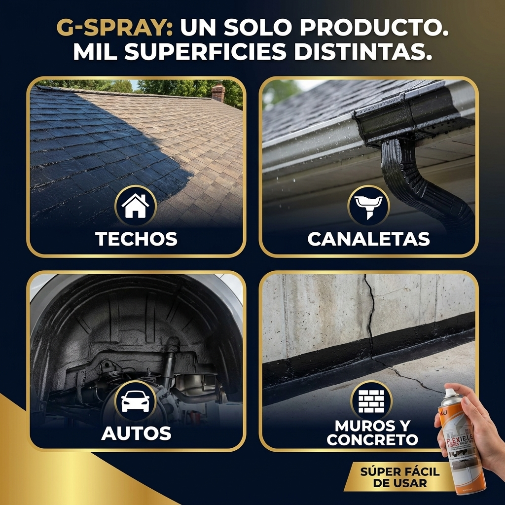 G-Spray Adiós Filtraciones — Sellador Elástico Anti Goteras
